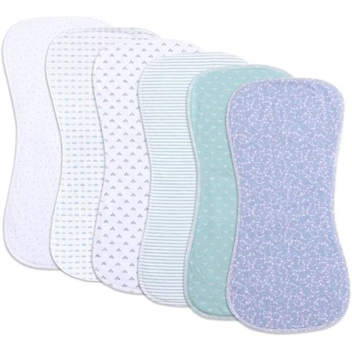 6 Pack Cotton Baby Burp Cloths Extra Absorbent Soft for Baby Boys and Girls