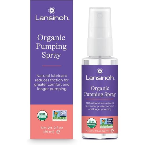 Lansinoh Organic Pumping Spray, Lanolin-Free Flange Lubricant, 2 Fl oz