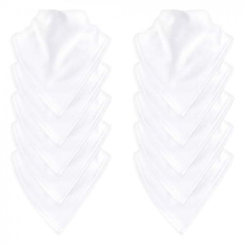 Touched by Nature Baby Organic Cotton Bandana Bibs 10pk, White, One Size