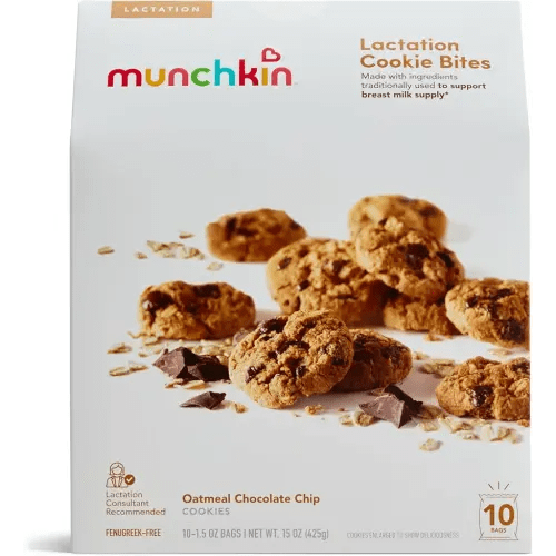 Munchkin Milkmakers Lactation Cookie Bites, Oatmeal Chocolate Chip, 10 Ct