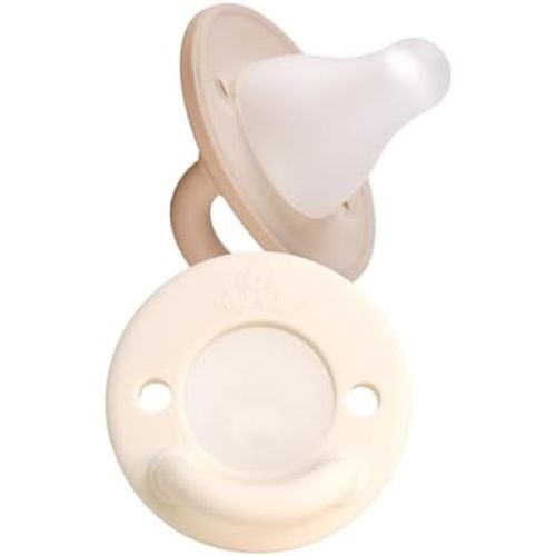 Itzy Ritzy Latch & Soothe Pacifier - Silicone Breastlike Pacifier (Taupe)