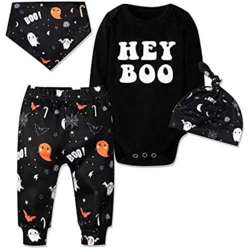 Baby Boy Girl Halloween Outfit My First Halloween Clothes 4 Pcs Set