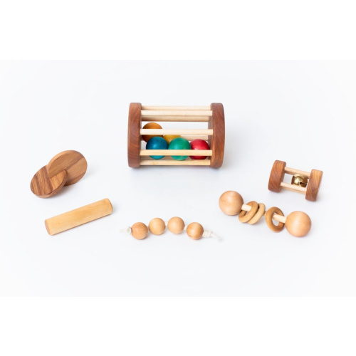 HeirLoomKidsUSA Montessori Baby Set of 6 Toy - Wood, Motor Development Set