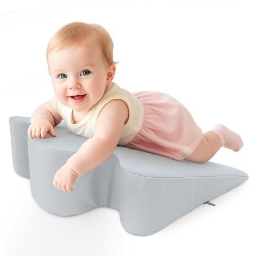 Nursing Reflux Prop for Baby Gas, Colic Relief & Burp, Tummy Time Mat for Feeding, Neck, Shoulder and Body Support, Activity Support for Newborns and Infant 0-12 Months - Grey