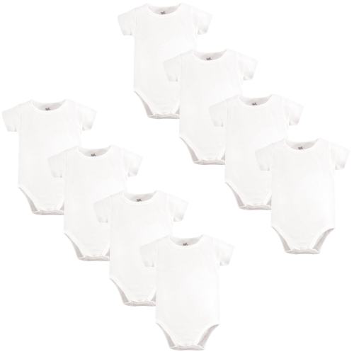 Touched by Nature Organic Cotton Bodysuits 8pk, White