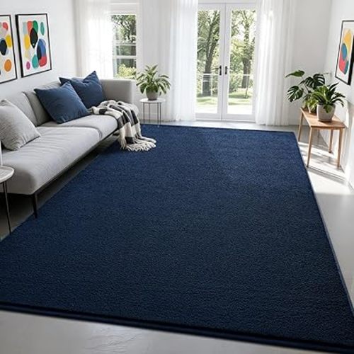 Nuttumico Soft Rug for Living Room, 4x6 Feet Navy Blue Area Rug, Modern Carpets Fuzzy Rug for Kids Boys Girls Dorm Nursery Home Decor, Anti-Skid and Non-Shedding