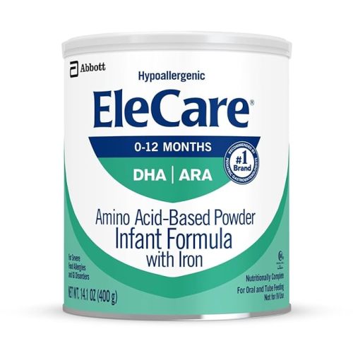 EleCare Hypoallergenic Amino Acid-Based Infant Formula, Complete Nutrition for Food Allergies and GI Conditions, Amino Acid-Based Baby Formula Powder, 14.1-oz Can