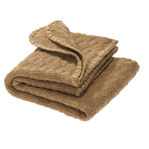 Disana Knitted Merino Woolen Baby Blanket | Camel
