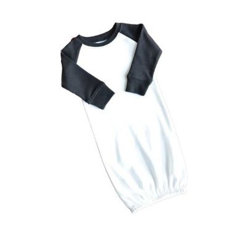 MONAG Long Sleeve Raglan Baby Gown White/Black 3-6 m
