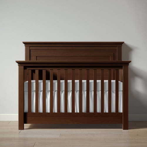 Romina Furniture Karisma Solid Back Convertible Crib - Nocello