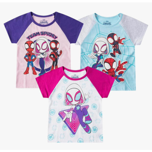 Marvel Spidey & His Amazing Friends Girls 3 Pack Short Sleeve T-Shirt for Toddler