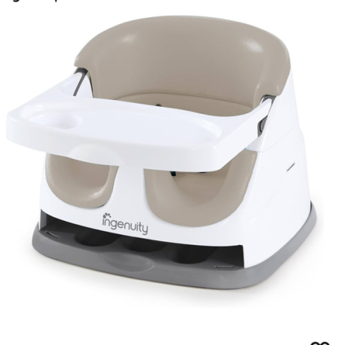 Ingenuity Baby Base 2-in-1 Booster Feeding and Floor Seat with Self-Storing Tray - Cashmere