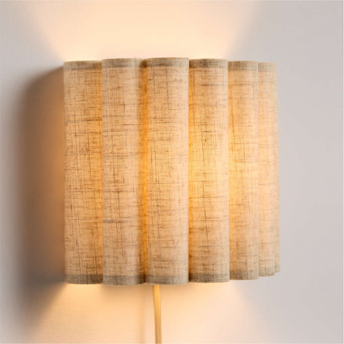 Emme Pleated Linen Plug-In Wall Sconce