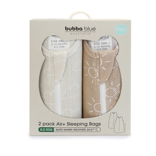 Bubba Blue Nordic Sleeping Bag 0.2 Tog 2 Pack Sand/Chestnut Size 3-12 Months