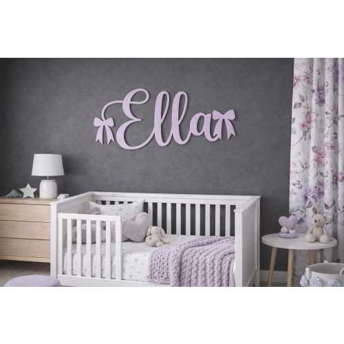 Custom Wooden Nursery Name Sign with Bows - Baby Girl Room Decor