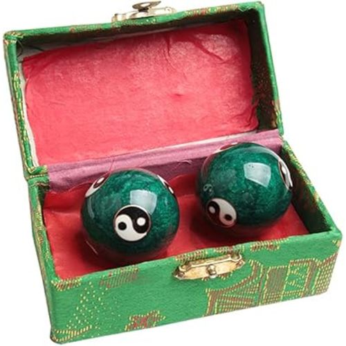 Acxico 2Pcs Chinese Health Exercise Stress Baoding Balls Relaxation Therapy YIN YANG