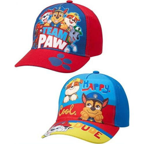 Nickelodeon Boys' Paw Patrol Baseball Cap - 2 Pack Chase, Marshall, Rubble Curved Brim Strap Back Hat (2T-7)