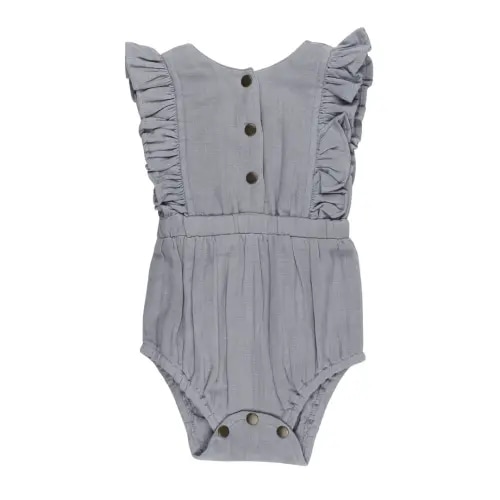 Organic Muslin Ruffle Bodysuit in Blueberry – L'ovedbaby