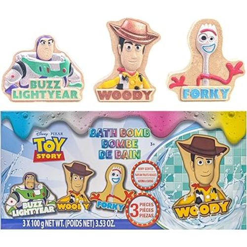 Toy Story Bath Bomb Set, 3-Piece Character Shaped, Berry Scented