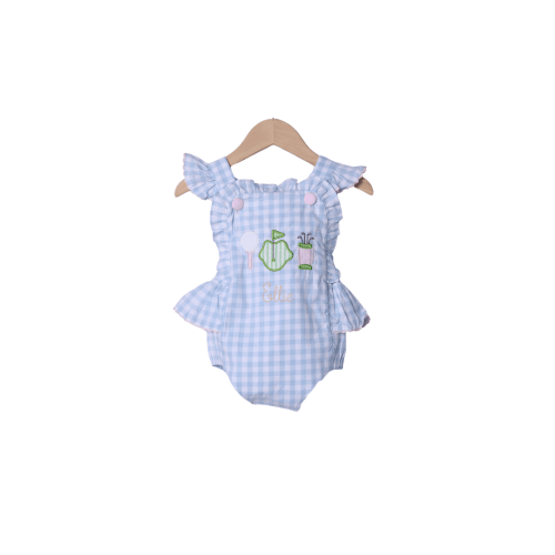 Applique Tee Time Blue Gingham Sun Bubble