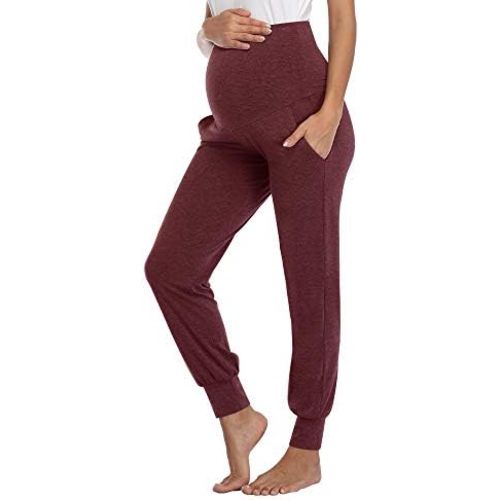 AMPOSH Women's Maternity Pants Stretchy Lounge Workout Pants Casual Loose Comfy Pregnancy Joggers with Pockets