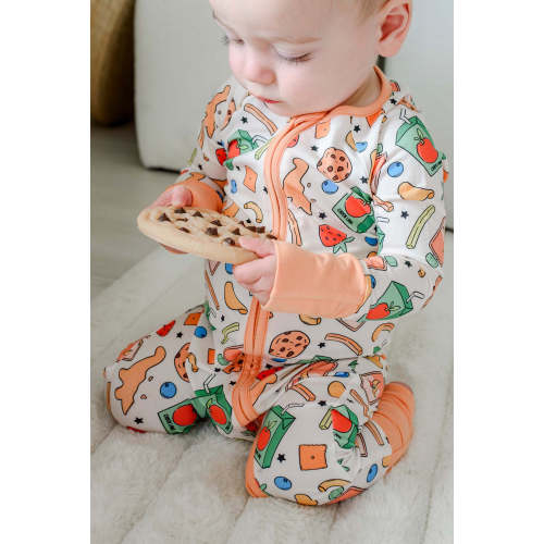 Convertible Bamboo Zip Romper in Snack Attack | Caden Lane