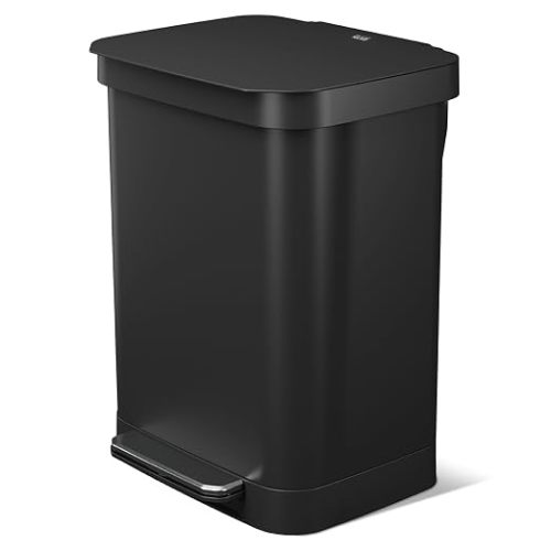 Glad Stainless Steel Trash Can with Clorox Odor Protection, 13 Gal, Pewter