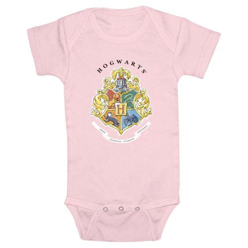 Infant's Harry Potter Hogwarts School Crests Bodysuit - Light Pink - 6 Months