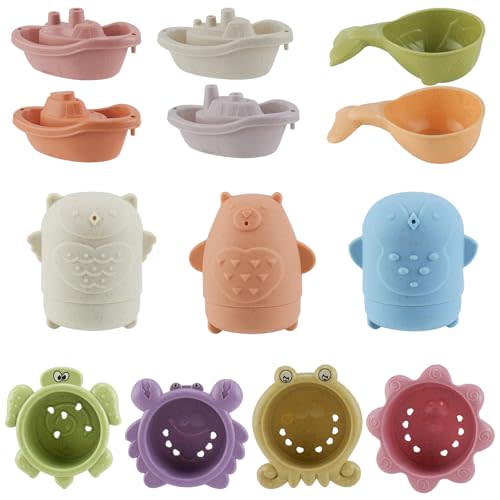 Qiuyanbo Bath Toy for Kids Toddlers Baby Bath Toys Set with Water Squirt Floating Animals Educational Bathtub Playtime Fun Gifts for Boys Girls Children