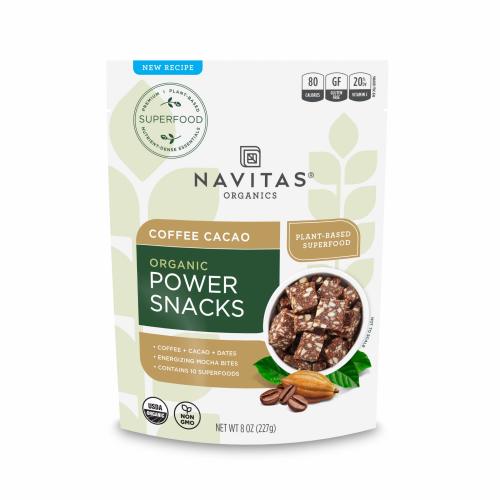 Navitas Organics Superfood Power Snacks, Coffee Cacao, 8oz. Bag — Organic, Non-GMO, Gluten-Free