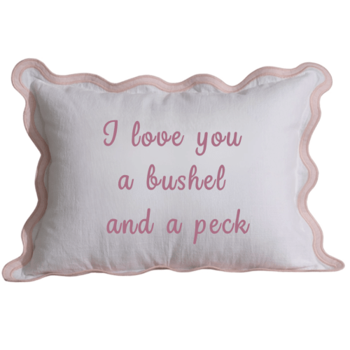 12x16 I Love You A Bushel & A Peck Scalloped Pillow Cover