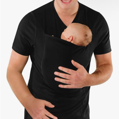 Mens Dad Shirts Baby Carrier Shirt Short Sleeve Skin to Skin New Dad Gifts T-Shirt with Pocket
