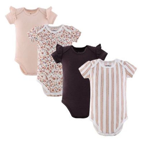 The Peanutshell Cottage Girl Baby Bodysuits, Cotton Baby Clothes, 4 Pack
