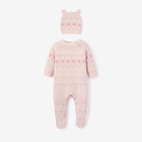 Love Fairisle Jumpsuit + Hat Set 2pc
