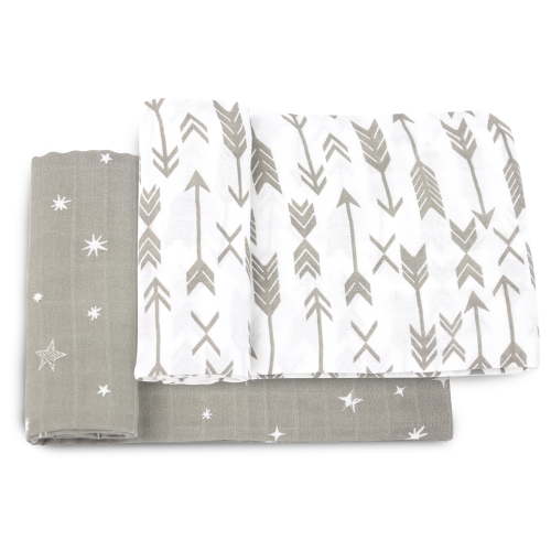 Muslin Swaddle Blanket Unisex Swaddle Wrap Soft Silky Swaddling Blankets Neutral Receiving Blanket for Boys and Girls, 47x47 Inches, 100% Cotton, Galaxy