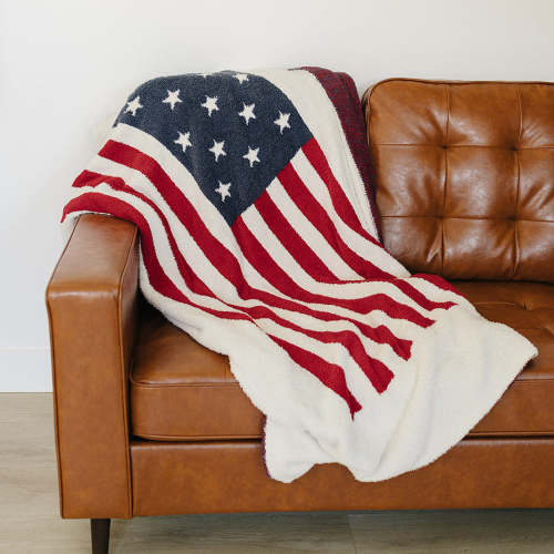 American Flag Plush Blanket – August + Willow