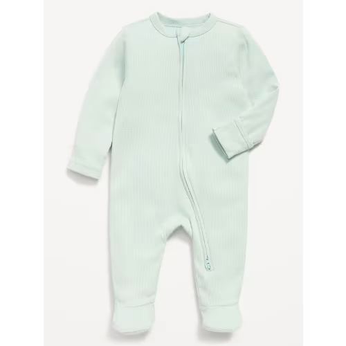 Ribbed 2-Way-Zip Sleep & Play Footed One-Piece for Baby