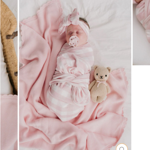 Swaddle Set | Pink Gingham – Little and Fern