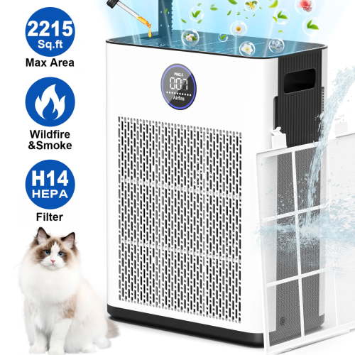 AIRFIRE H14 HEPA Air Purifier, 2215 Sq.ft Coverage, Removes Dust, Pet Hair, Smoke, Allergens, White