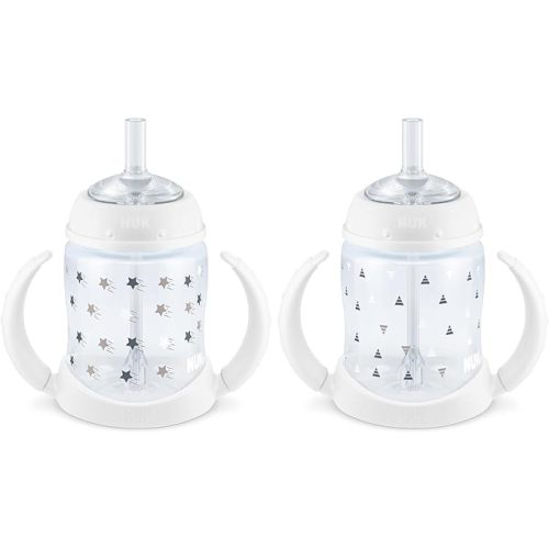 NUK Learner Straw Cup, 5oz, 2-Pack - Toddler Sippy Cup with Soft Straw for Easy Drinking, Suitable for Ages 6 Months and Up, Timeless Collection