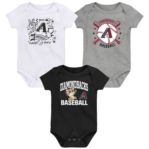 Arizona Diamondbacks Infant Batter Up 3-Pack Bodysuit Set - Black