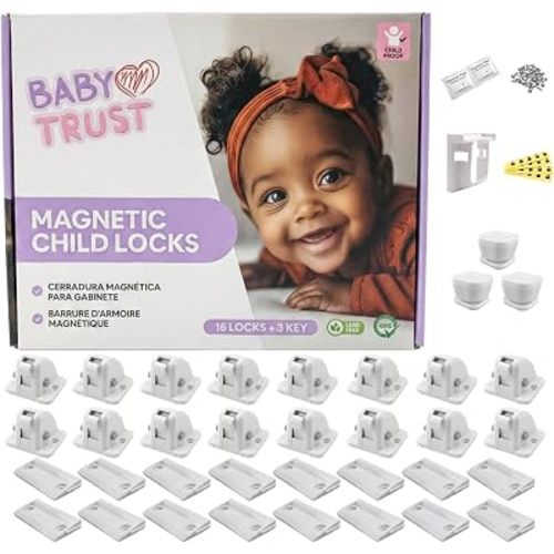 Babytrust 16 Locks & 3 Keys Baby Proofing Magnetic Cabinet Locks