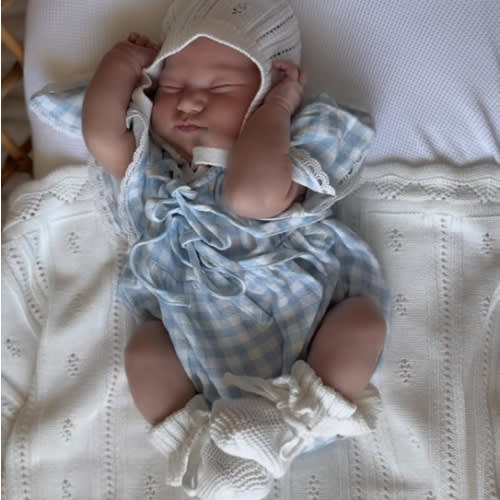 Bluebird Gingham Flutter Sleeve Romper