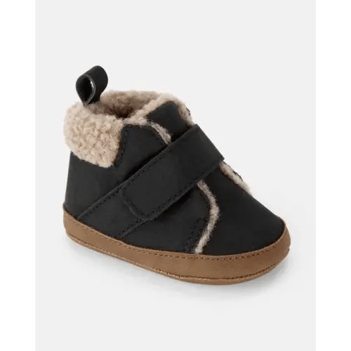 Baby Boy Sherpa Boots - Black/Brown | Carter's