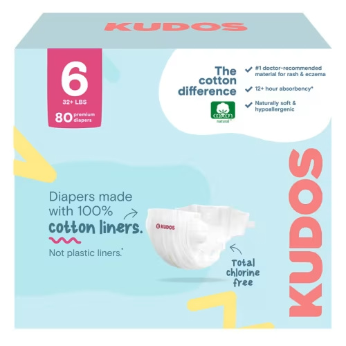 Kudos Total Chlorine Free 100% Cotton Liner Premium Diapers Sizes 1-6 | Costco