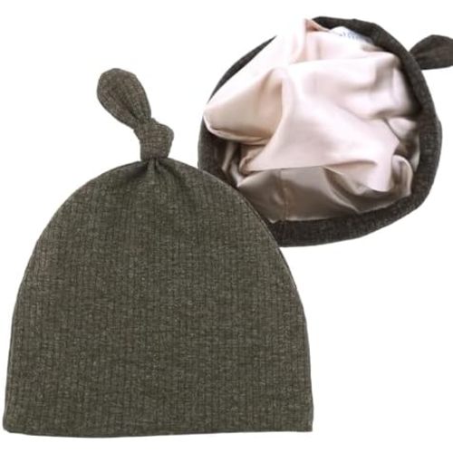 Silky Satin Lined Newborn Hat Hair Care Knot Beanie Hats for Infant Baby Boys Girls Caps 0-6 Months