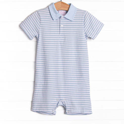 Levi Short Romper, Cloud Blue Stripe – Stitchy Fish