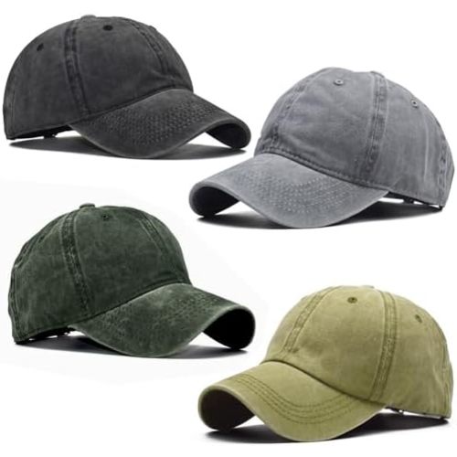 4 Pieces Toddler Baseball Hat Kid Baseball Cap Washed Cotton Adjustable Caps Hats for Boys Girls