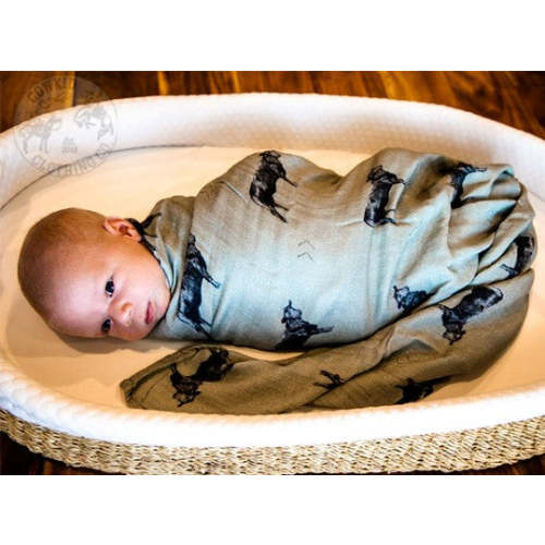 Olive Angus Bamboo Muslin Swaddle – Cowkid Clothing Company