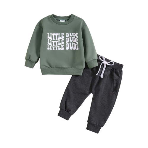 Quealent Baby Boy Girl Clothes Outfits Set Fall Baby Boy Clothes Toddler Baby Boy Clothes Fall Outfits Print Long Sleeve Sweatshirt Tops and Pants 2 Piece Clothing Set GN2,0-6 Months